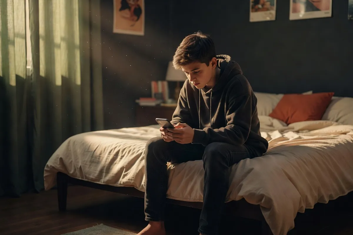 Adolescent isolé dans sa chambre
